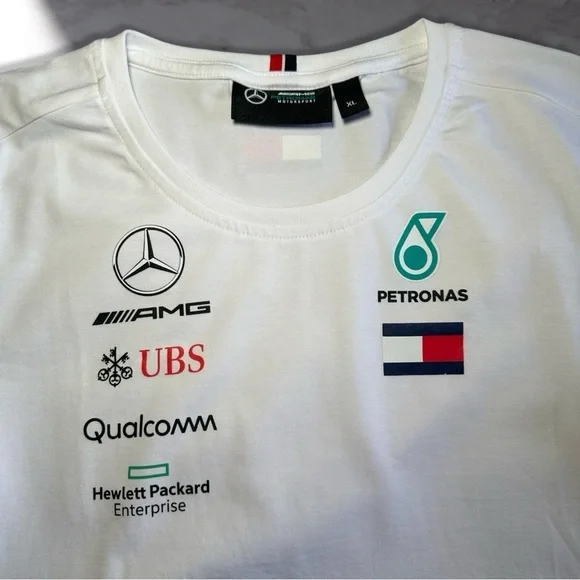 Mercedes Benz AMG Petronas 2019 Formula 1 Women’s Crewneck Tee In White Size XL - Picture 4 of 15